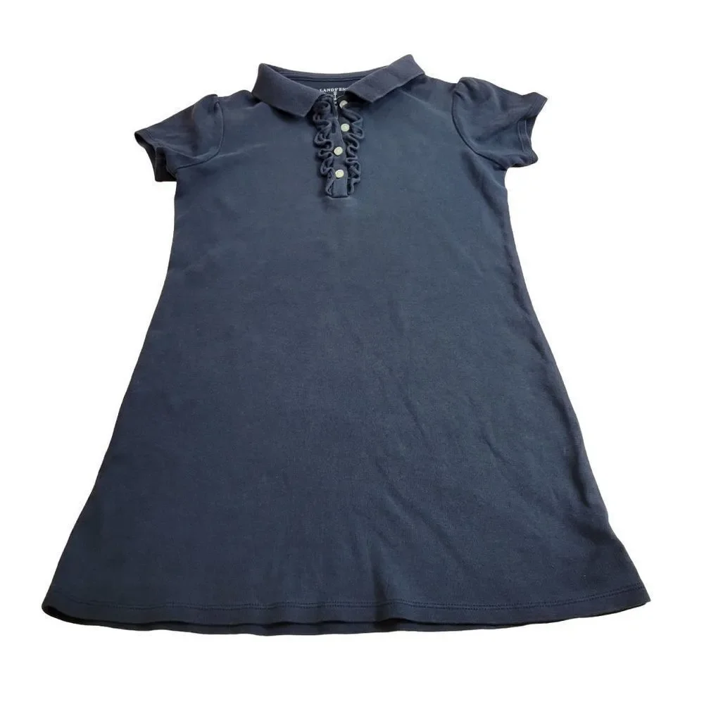 Lands End Navy polo dress 6X